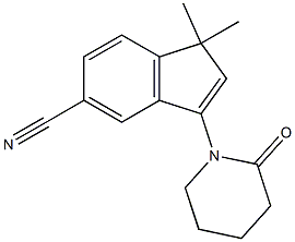 1,1-Dimethyl-3-(2-oxo-1-piperidinyl)-1H-indene-5-carbonitrile Struktur