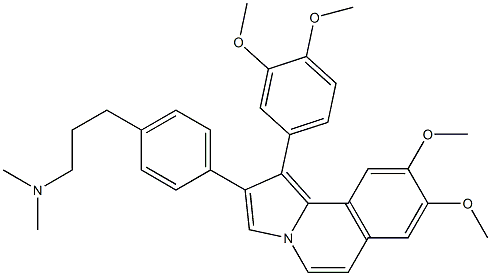 8,9-Dimethoxy-1-(3,4-dimethoxyphenyl)-2-[4-[3-(dimethylamino)propyl]phenyl]pyrrolo[2,1-a]isoquinoline Struktur