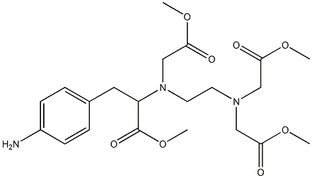 2-[N-(Methoxycarbonylmethyl)-N-[2-[bis(methoxycarbonylmethyl)amino]ethyl]amino]-3-(4-aminophenyl)propionic acid methyl ester Struktur