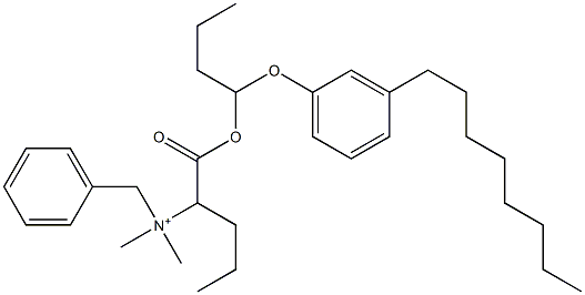 N,N-Dimethyl-N-benzyl-N-[1-[[1-(3-octylphenyloxy)butyl]oxycarbonyl]butyl]aminium Struktur