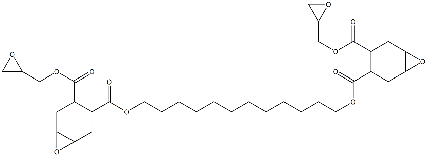 Bis[2-(glycidyloxycarbonyl)-4,5-epoxy-1-cyclohexanecarboxylic acid]1,12-dodecanediyl ester Struktur