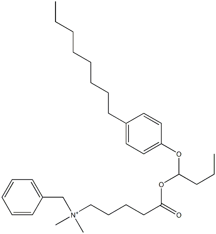 N,N-Dimethyl-N-benzyl-N-[4-[[1-(4-octylphenyloxy)butyl]oxycarbonyl]butyl]aminium Struktur