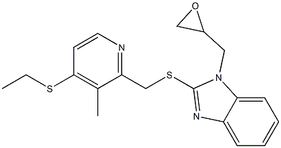 1-(Oxiran-2-ylmethyl)-2-[(4-ethylthio-3-methyl-2-pyridinyl)methylthio]-1H-benzimidazole Struktur