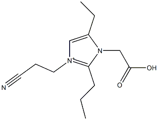 3-(2-Cyanoethyl)-2-propyl-5-ethyl-1-(carboxymethyl)-1H-imidazol-3-ium Struktur