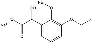 2-[3-Ethoxy-2-(sodiooxy)phenyl]-2-hydroxyacetic acid sodium salt Struktur