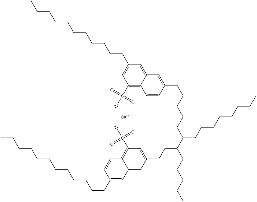 Bis(3,6-didodecyl-1-naphthalenesulfonic acid)calcium salt Struktur