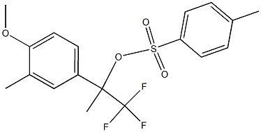 4-Methylbenzenesulfonic acid 1-(trifluoromethyl)-1-(3-methyl-4-methoxyphenyl)ethyl ester Struktur