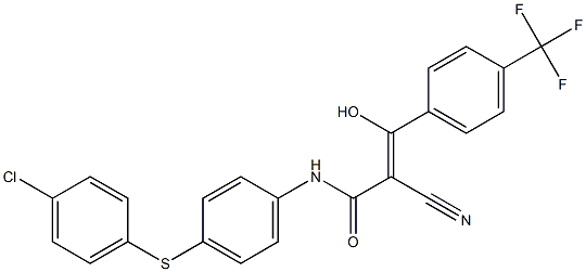 2-Cyano-3-hydroxy-3-[4-trifluoromethylphenyl]-N-[4-(4-chlorophenylthio)phenyl]acrylamide Struktur