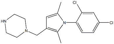 3-(Piperazinomethyl)-1-(2,4-dichlorophenyl)-2,5-dimethyl-1H-pyrrole Struktur