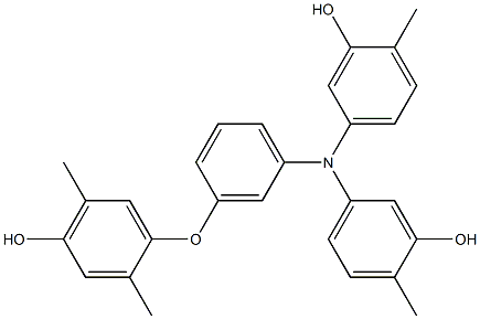 N,N-Bis(3-hydroxy-4-methylphenyl)-3-(4-hydroxy-2,5-dimethylphenoxy)benzenamine Struktur