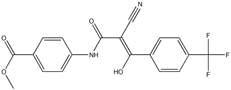 4-[2-Cyano-3-hydroxy-3-(4-trifluoromethylphenyl)acryloylamino]benzoic acid methyl ester Struktur