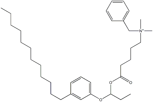 N,N-Dimethyl-N-benzyl-N-[4-[[1-(3-dodecylphenyloxy)propyl]oxycarbonyl]butyl]aminium Struktur