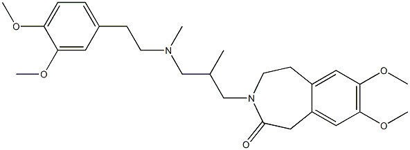 4,5-Dihydro-7,8-dimethoxy-3-[3-[N-methyl-2-(3,4-dimethoxyphenyl)ethylamino]-2-methylpropyl]-1H-3-benzazepin-2(3H)-one Struktur