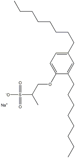 1-(2,4-Dioctylphenoxy)propane-2-sulfonic acid sodium salt Struktur