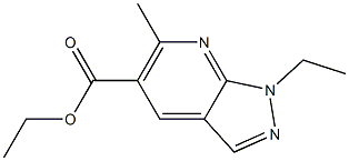 1-Ethyl-6-methyl-1H-pyrazolo[3,4-b]pyridine-5-carboxylic acid ethyl ester Struktur