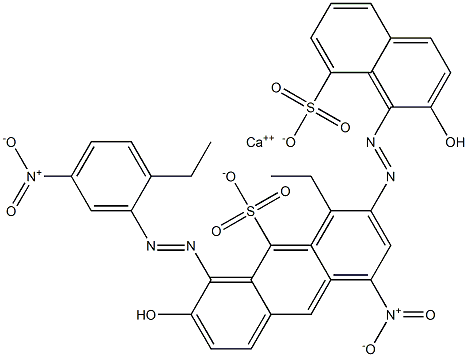 Bis[1-[(2-ethyl-5-nitrophenyl)azo]-2-hydroxy-8-naphthalenesulfonic acid]calcium salt Struktur