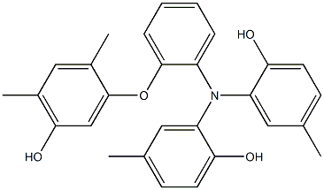 N,N-Bis(2-hydroxy-5-methylphenyl)-2-(5-hydroxy-2,4-dimethylphenoxy)benzenamine Struktur