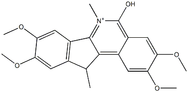 5-Hydroxy-2,3,8,9-tetramethoxy-6,11-dimethyl-11H-indeno[1,2-c]isoquinolin-6-ium Struktur