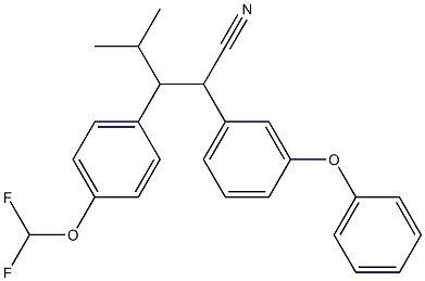 4-Methyl-3-[4-(difluoromethoxy)phenyl]-2-(3-phenoxyphenyl)pentanenitrile Struktur