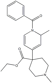 1-Methyl-4-[(1,2-dihydro-1-benzoyl-2-methylpyridin)-4-yl]piperidine-4-carboxylic acid ethyl ester Struktur