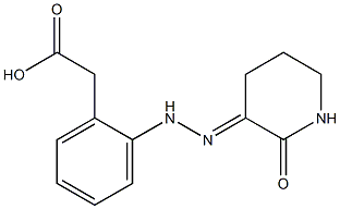 2-[o-[2-(2-Oxopiperidin-3-ylidene)hydrazino]phenyl]acetic acid Struktur