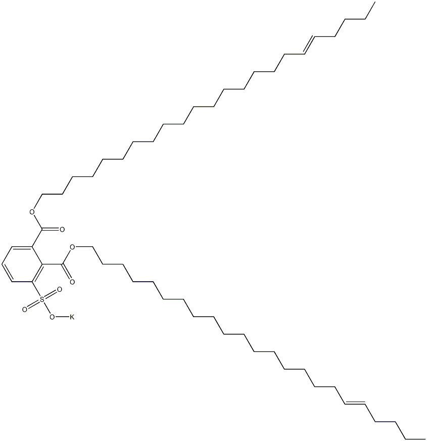 3-(Potassiosulfo)phthalic acid di(18-tricosenyl) ester Struktur