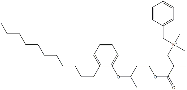 N,N-Dimethyl-N-benzyl-N-[2-[[3-(2-undecylphenyloxy)butyl]oxycarbonyl]propyl]aminium Struktur