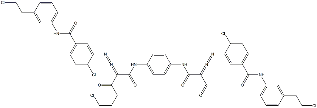 3,3'-[2-(2-Chloroethyl)-1,4-phenylenebis[iminocarbonyl(acetylmethylene)azo]]bis[N-[3-(2-chloroethyl)phenyl]-4-chlorobenzamide] Struktur