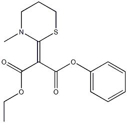 (Z)-2-[(3-Methyl-3,4,5,6-tetrahydro-2H-1,3-thiazin)-2-ylidene]malonic acid 1-phenyl 3-ethyl ester Struktur