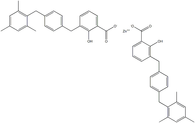 Bis[3-[4-(mesitylmethyl)benzyl]salicylic acid]zinc salt Struktur