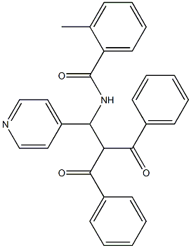 N-[1-(4-Pyridinyl)-2,2-bis(phenylcarbonyl)ethyl]-2-methylbenzamide Struktur