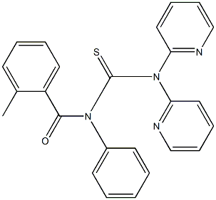 3,3-Di(2-pyridyl)-1-(2-methylbenzoyl)-1-phenylthiourea Struktur