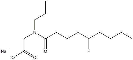 N-(5-Fluorononanoyl)-N-propylglycine sodium salt Struktur