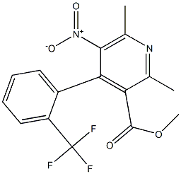 2,6-Dimethyl-5-nitro-4-[2-(trifluoromethyl)phenyl]pyridine-3-carboxylic acid methyl ester Struktur