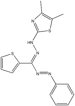 1-(4,5-Dimethyl-2-thiazolyl)-5-phenyl-3-(2-thienyl)formazan Struktur