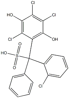 (2-Chlorophenyl)(2,4,5-trichloro-3,6-dihydroxyphenyl)phenylmethanesulfonic acid Struktur