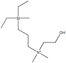 3-(Methyldiethylsilyl)-N,N-dimethyl-N-(2-hydroxyethyl)-1-propanaminium Struktur