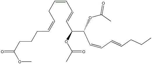 (5Z,8Z,10E,12S,13R,14Z,16E)-12,13-Diacetoxy-5,8,10,14,16-icosapentaenoic acid methyl ester Struktur