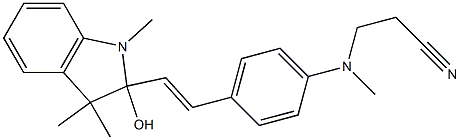 3-[[4-[2-(2-Hydroxy-1,3,3-trimethylindolin-2-yl)vinyl]phenyl](methyl)amino]propanenitrile Struktur