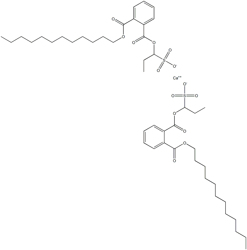 Bis[1-[(2-dodecyloxycarbonylphenyl)carbonyloxy]propane-1-sulfonic acid]calcium salt Struktur