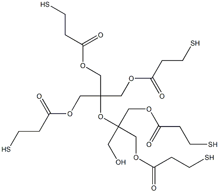 Bis(3-mercaptopropanoic acid)[4-(hydroxymethyl)-2,2,4-tris[(3-mercapto-1-oxopropoxy)methyl]-3-oxapentane]-1,5-diyl ester Struktur