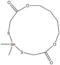 2,2-Dimethyl-6,11-dioxa-2-stanna-1,3-dithiacyclotridecane-5,12-dione Struktur