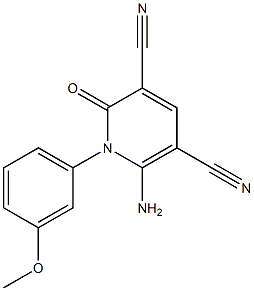 1-(3-Methoxyphenyl)-2-oxo-6-amino-1,2-dihydropyridine-3,5-dicarbonitrile Struktur