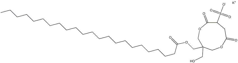 1-(1-Oxotricosyloxymethyl)-1-(hydroxymethyl)-4,7-dioxo-3,8-dioxacyclononane-6-sulfonic acid potassium salt Struktur