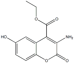 3-Amino-6-hydroxy-2-oxo-2H-1-benzopyran-4-carboxylic acid ethyl ester Struktur