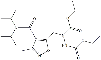 1-[[3-Methyl-4-[(diisopropylamino)carbonyl]isoxazol-5-yl]methyl]-1,2-hydrazinedicarboxylic acid diethyl ester Struktur