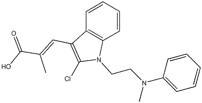 3-[1-[2-(Methylphenylamino)ethyl]-2-chloro-1H-indol-3-yl]-2-methylpropenoic acid Struktur