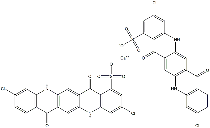 Bis[3,10-dichloro-5,7,12,14-tetrahydro-7,14-dioxoquino[2,3-b]acridine-1-sulfonic acid]calcium salt Struktur