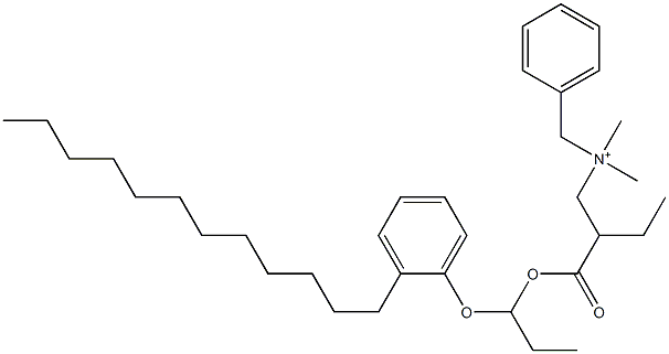 N,N-Dimethyl-N-benzyl-N-[2-[[1-(2-dodecylphenyloxy)propyl]oxycarbonyl]butyl]aminium Struktur