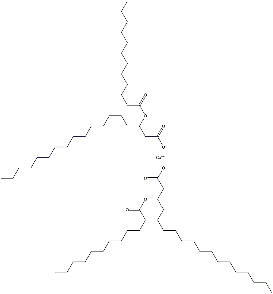 Bis(3-lauroyloxyoctadecanoic acid)calcium salt Struktur